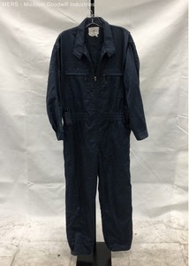 Vintage 80s Transcon Mfg Men's Navy Blue Instant Utility Zip Front Coveralls