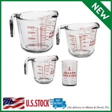 Glass Measuring Cups 4 Piece Set - 5 oz 1-cup 2-cup 4-cup