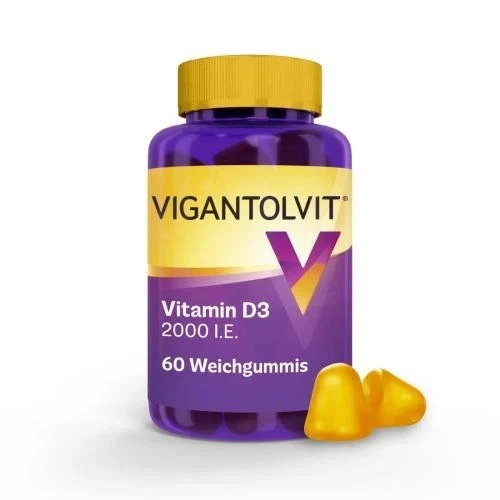 WICK PHARMA - NL DER PROCTER & GAMBLE GMBH VIGANTOLVIT 2000 I.E. Vitamin D3 Weichgummis 60 ST PZN 18199060