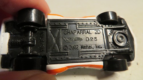 Vintage 2002 Hot Wheels Mattel #2 Chaparral weiß orange Rennwagen lose Malaysia - Bild 14 von 15