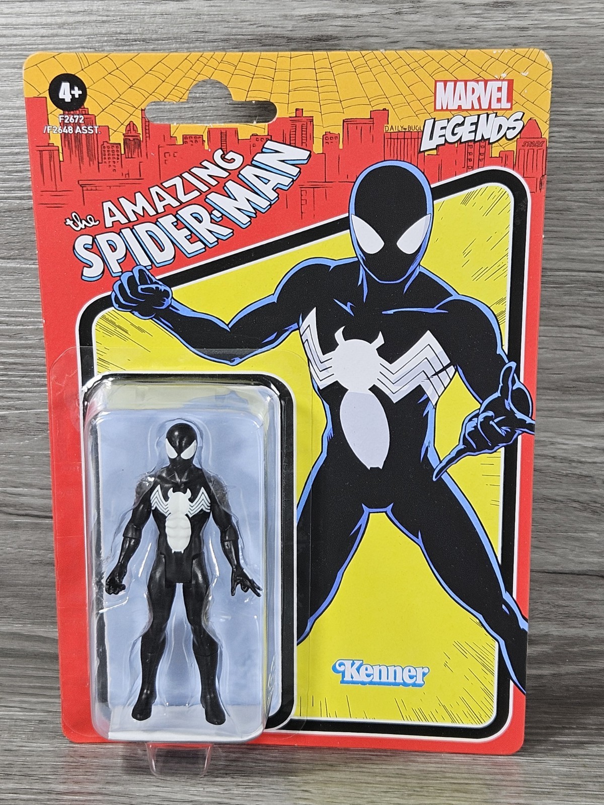 Marvel Hasbro Legend Series 3.75"" Retro Amazing Spiderman Black Symbiote Figure