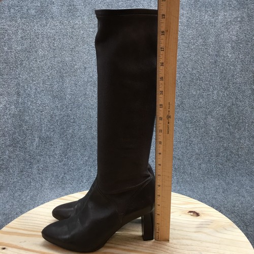 Cole Haan Boots Womens 10.5 B Tall Over The Knee High Brown Leather Heels D28505 - Picture 16 of 20