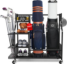 Golf Bag Storage Garage Organizer, Golf Bag Storage Stand and Other Golfing Equi