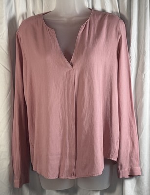Esprit V-Neck Long Sleeves Tunic, Rose Pink, Sz: 12, 84-12
