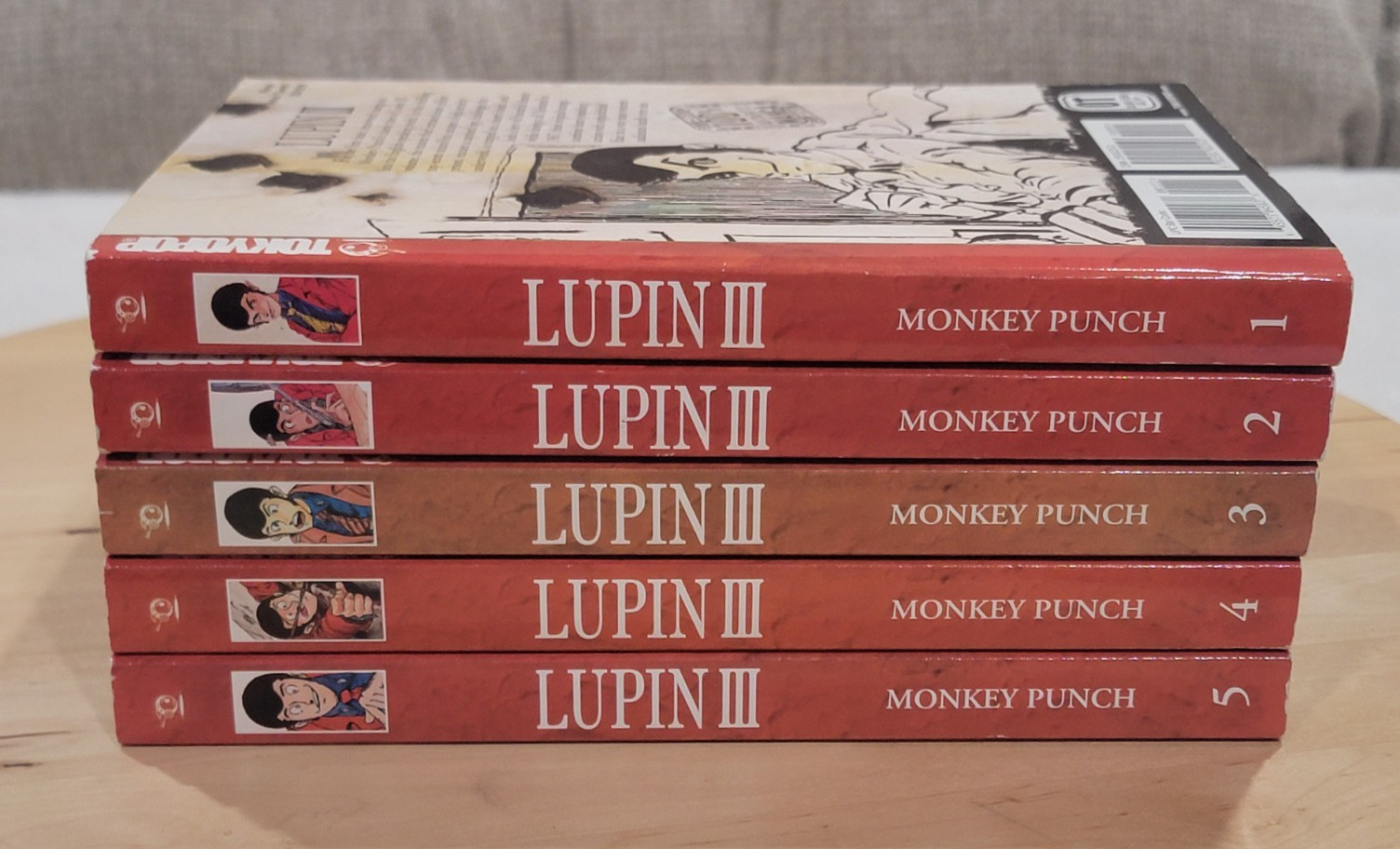 Lupin III Vol 1-5 Set Manga Acción Gráfica Novela Inglés Tokyopop Monkey Punch