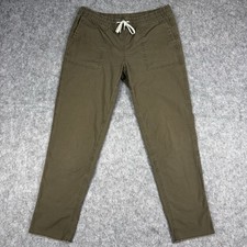 Vuori Pants Jogger Small Womens Green Ripstop Raw Hem Drawstring Stretch Waist