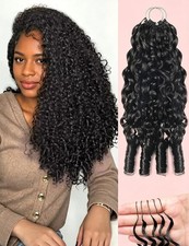 Burmese Curly Human Hair 16 Inch 1B 50g Hair Extensions for Black Women
