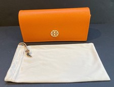 TORY BURCH AUTHENTIC Eyeglasses Sunglasses ORANGE LARGE CASE  MICROFIBER POUCH