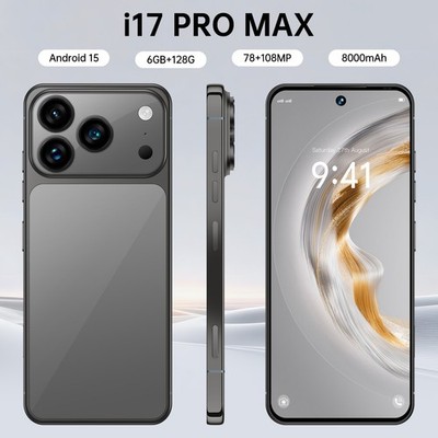 Black - I17 Pro Max 5G Smartphone 7.3'' Android 15 6GB+128GB Cellphone Dual SIM