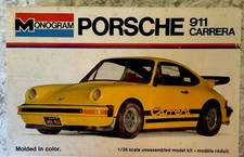 Porsche 911 Carrera Monogram 1/24 Scale Model Kit Molded In Yellow Vintage 1976!