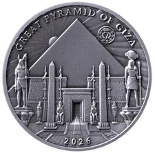 2026 Solomon Islands Seven Wonders The Great Pyramids of Giza 100g Silver Coin