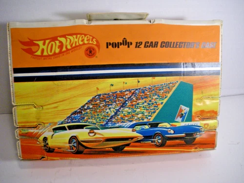 Vintage 1967 Hot Wheels Redlines Die Cast Model Pop Up 12 Car Collector's Case