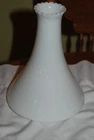 Original antique angle lamp smooth white milk glass shade 9" tall, base 5 3/8"