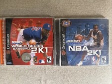 Dreamcast Sports Lot World Series Baseball 2k1 + NBA 2k1 CIB