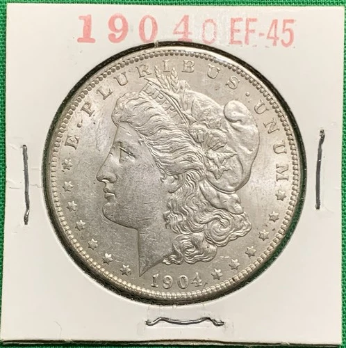 1904 O MORGAN SILVER DOLLAR EF AUTHENTIC U.S. MINT New Orleans 90% Silver