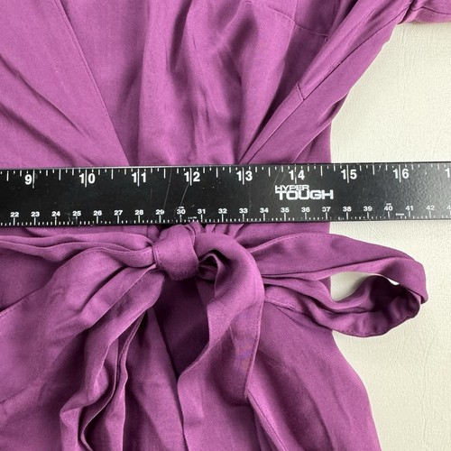 J. Jill Pure Jill 3/4 Sleeve V-Neck Viscose Side-Tie Dress Purple Women's Size M - Picture 13 of 18