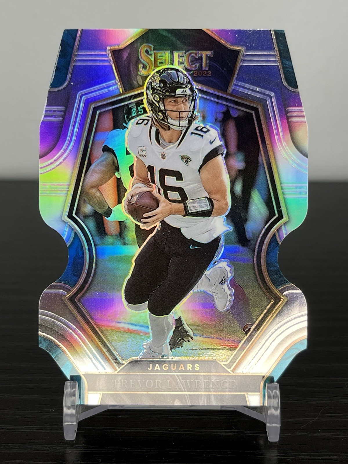 Trevor Lawrence 2022 Panini Select #145 Premier Level Die Cut Prizm Silver Jags