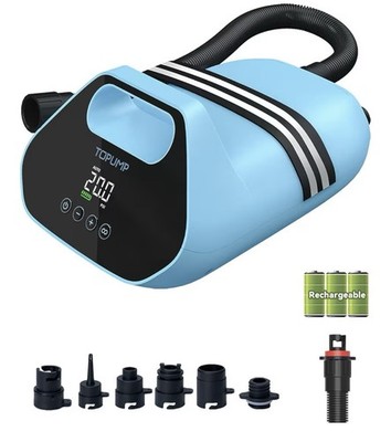 TOPUMP 20PSI Electric Air Pump for SUP Paddle Board, Kayak, Boat Inflator