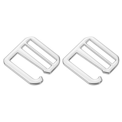 2Pcs G-Hook Webbing Buckles, 32mm Flat Tri-Glide, Gray