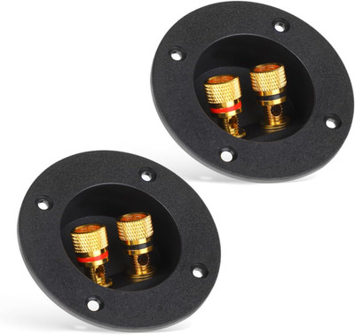 2 Pcs Speaker Sub Box Terminals Cup for Subwoofer Box Black 3 Inch round 2-Way S