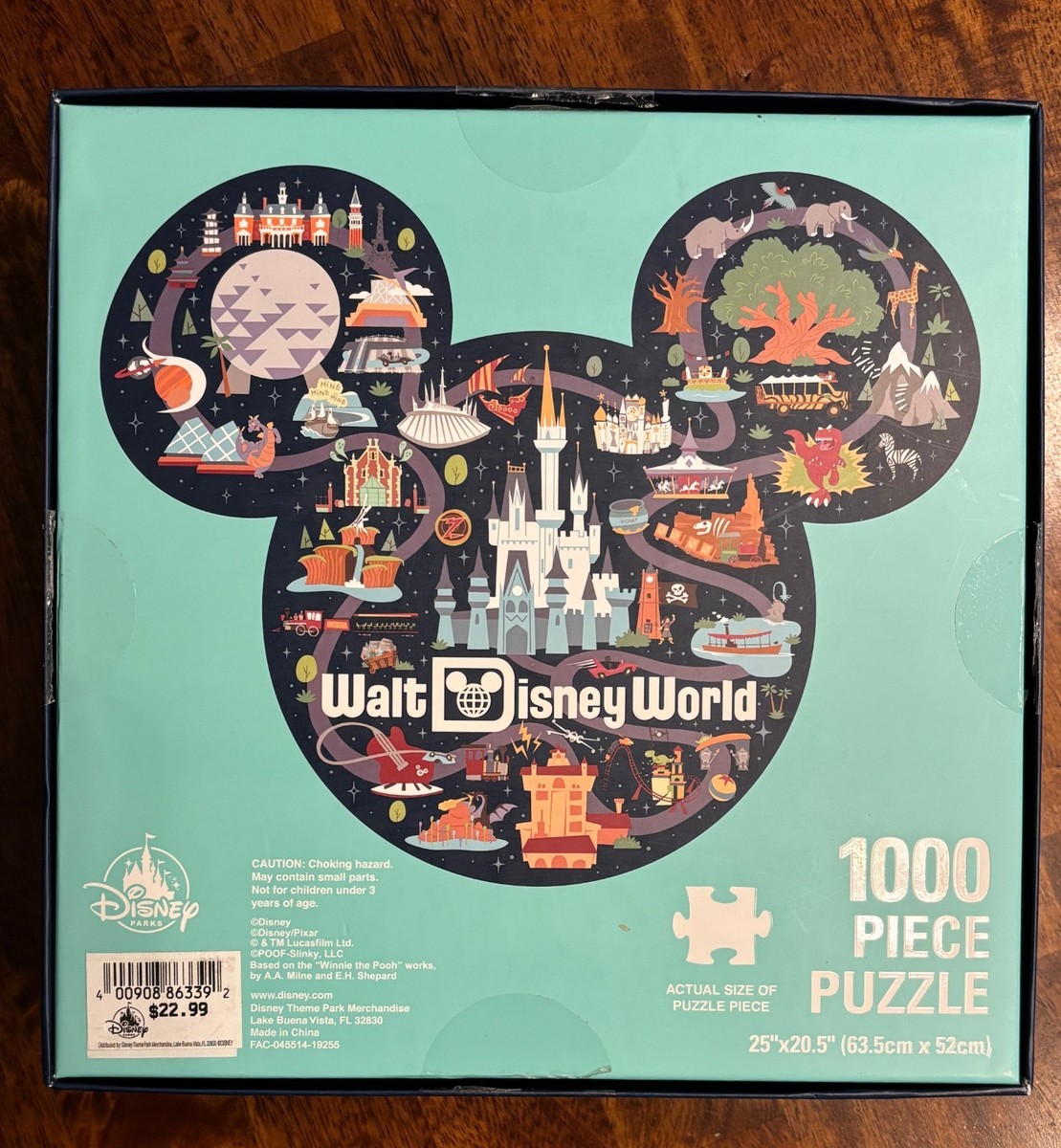 Walt Disney World 1000 piece Mickey Shaped Puzzle RARE Park