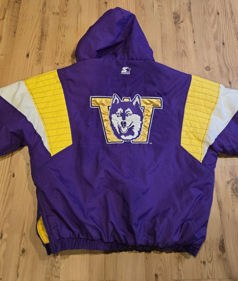 Chaqueta Pullover Púrpura/Amarilla De Colección Starter Para Hombre Talla XL Washington Huskies Foto 2 de 4