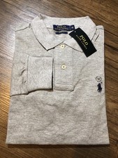 Ralph Lauren Polo Colour GREY , Size XL, Long Sleeve Polo TShirt  New 