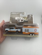 Greenlight  2015 Ford F-150 Gulf Oil W/ Enclosed Trailer, Hitch & Tow, 1:64