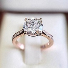 Round Cut 3.30 Ct Diamond Engagement Ring IGI...