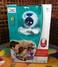 Vintage 2005 Logitech QuickCam Chat 2 Camera + Headset, Webcam (New, Read)