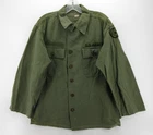 VTG US Army Shirt Men Medium Green OG-107 Vietnam Sateen Army Reserve Patches *