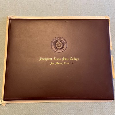 Vintage 1961 Southwest Texas State College SWT Diploma San Marcos TX J Garland F