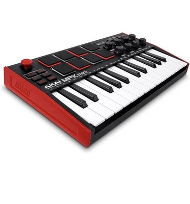 Akai MPK Mini MK3 25 Key Electronic Keyboard Midi Controller Black/Red/White