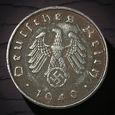 1940-B WWII Nazi Germany 10 Reichspfennig Swastika Coin Lot C12-324 Vienna Mint