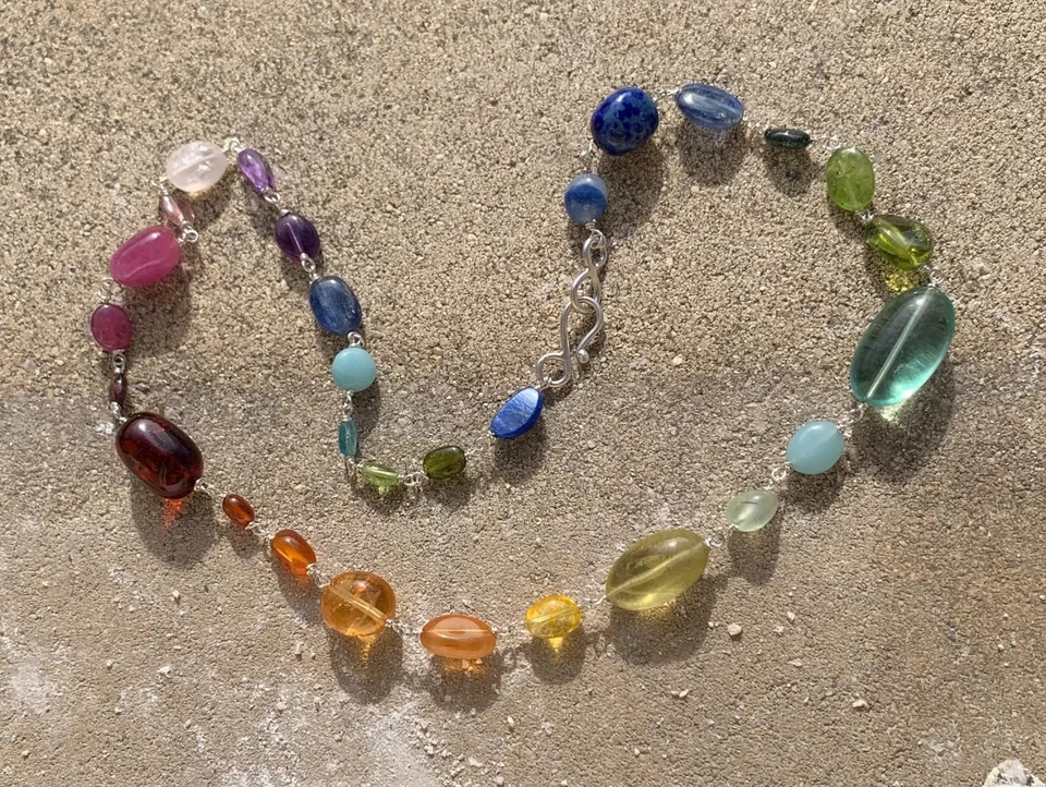 Collana Argento 925, Pietre Gemme, 46,5 Cm - Immagine 4 di 4