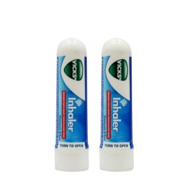 2x Vicks Inhaler for Nasal Congestion Cold Allergy Blocked Nose Fast Relief