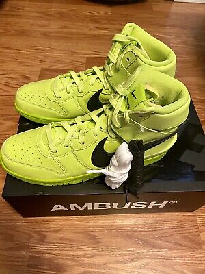 Nike Dunk High AMBUSH Flash Lime Size 10.5 Men/12 Women Nike Dunk High AMBUSH Flash Lime Size 10.5 Men/12 Women
