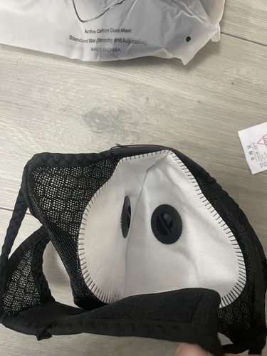 Reusable Washable Anti Pollution Face Mask PM2.5 One/Two Air Vent With Filter UK - Picture 3 of 10