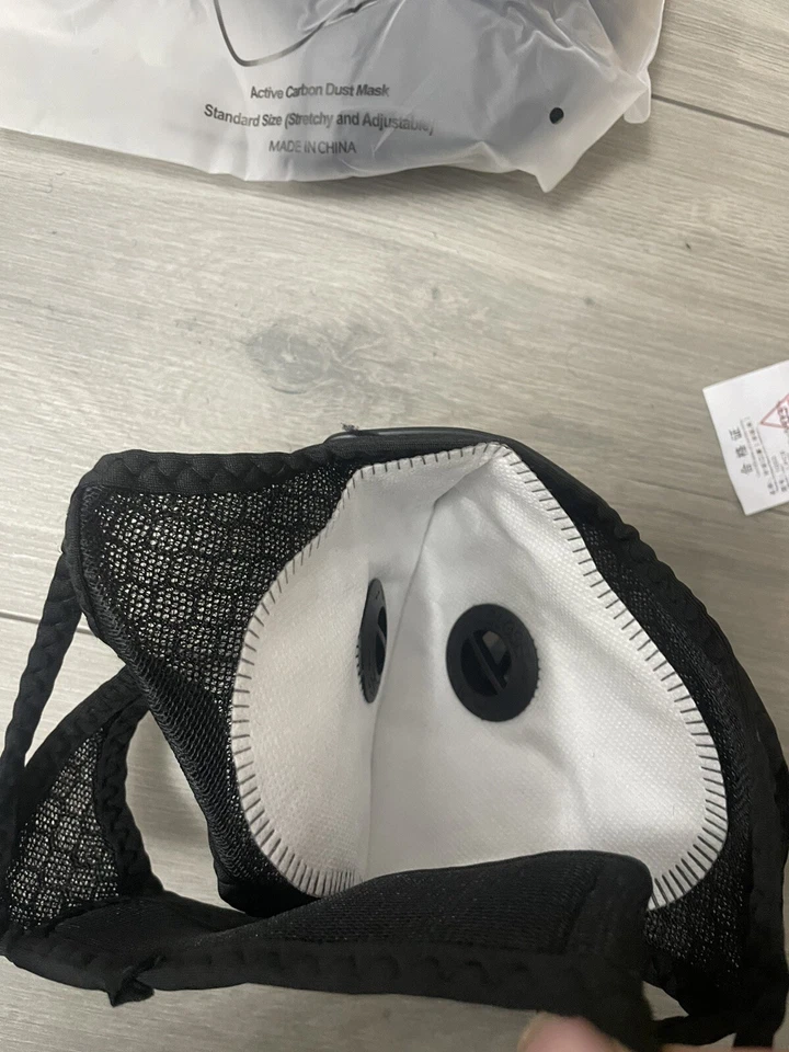 Reusable Washable Anti Pollution Face Mask PM2.5 One/Two Air Vent With Filter UK - Image 3 of 4