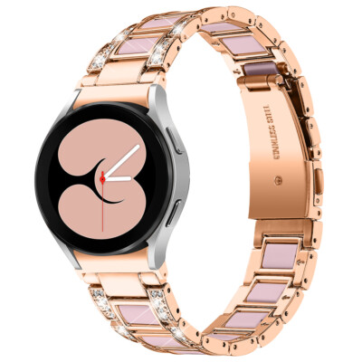 Resin +Steel Bracelet Link Band for Samsung Galaxy Watch 6 5 Pro 4 40/44/42/46mm