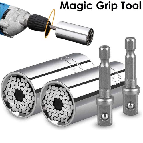 Universal Socket Wrench Magic Grip Tool Steel Nuts Gator Power Drill ...