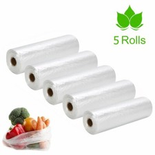 350/Roll Clear Plastic Produce Bags 12"x20'' Kitchen Fruits Food Storage 5 Rolls