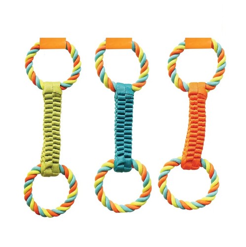 16 Inch Double Loop Rope Handle Ballistic Weave Dog Interactive Tug Toy Figure 8 - Picture 22 of 49