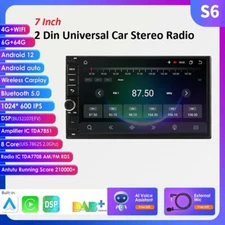6+64GB Apple CarPlay 7" Double 2Din Car Stereo Radio WiFi Android 12 TouchScreen