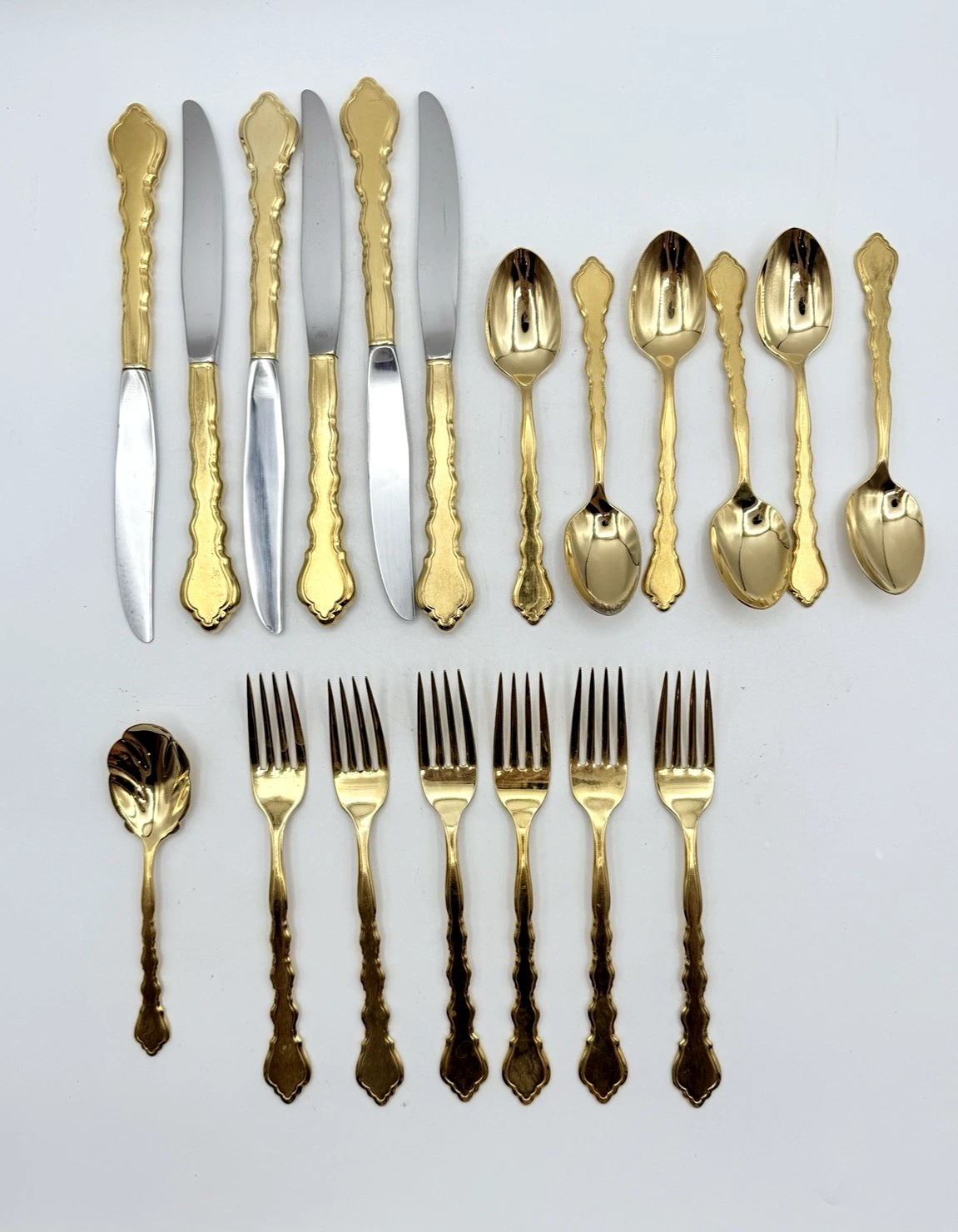 Serving for 6 + Serving Spoon ~ Onieda Community Gold Flatware