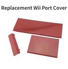 Replacement Wii Port Cover 3pcs Protective Controller Port Door Cover in Red