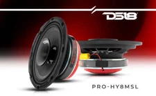 DS18 PRO-HY8MSL 8" Mid-Range Shallow Slim Thin Loudspeaker Driver Speaker 8-Ohm