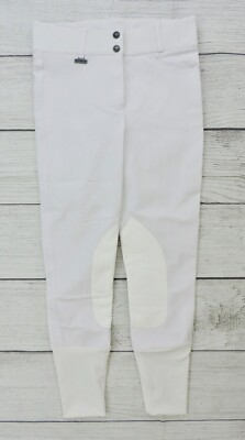 DUBLIN NWOT Womens Sz 26 White Mid Level Knee Patch Pull On Riding Breeches