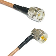 RG142 Silver TNC MALE to UHF Male Angle Coax RF Cable USA Lot