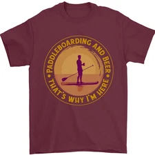 Paddle Boarding & Beer Funny Paddleboard Alcohol Mens T-Shirt 100% Cotton